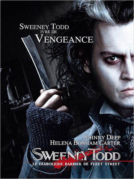 Sweeney Todd, le diabolique barbier de Fleet Street : affiche Johnny Depp, Tim Burton
