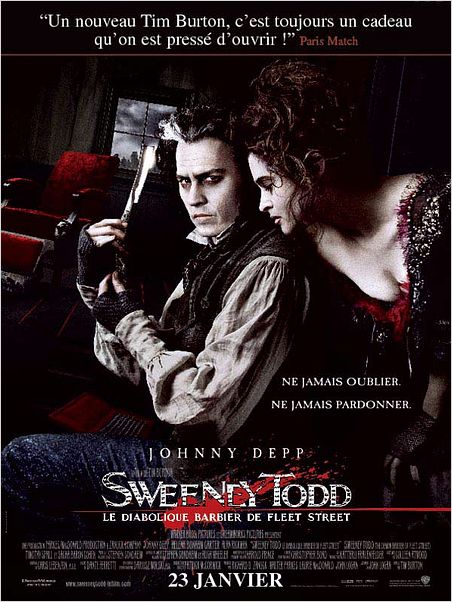 Sweeney Todd, le diabolique barbier de Fleet Street : affiche Helena Bonham Carter, Johnny Depp, Tim Burton