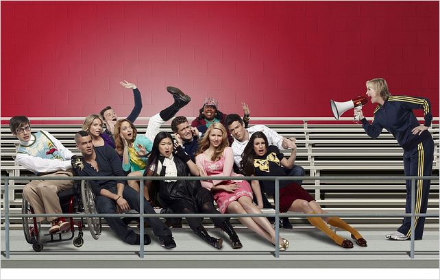 Glee : Photo Amber Riley, Chris Colfer, Cory Monteith, Dianna Agron, Jane Lynch