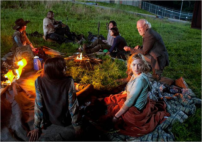 The Walking Dead : photo Chandler Riggs, Emily Kinney, IronE Singleton, Lauren Cohan, Sarah Wayne Callies