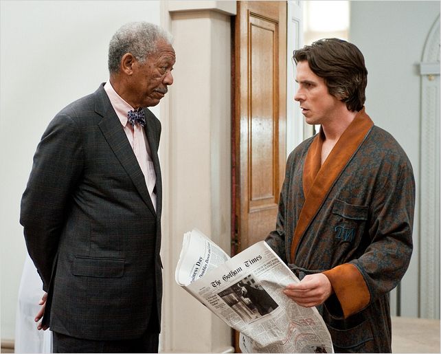 The Dark Knight Rises : Photo Christian Bale, Morgan Freeman