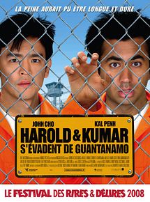 Affiche de Harold et Kumar s'évadent de Guantanamo, film à voir en streaming sur Pygargue