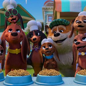 Photo Bretzel et les bébés chiens