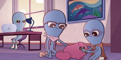 poster de la série Le bandit masqué à doigts en camaïeu de gris