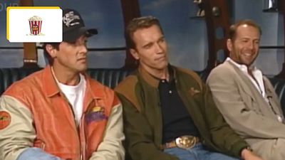 image de la news "Les films d'action sont juste des westerns modernes" : 19 ans avant Expendables, Stallone, Schwarzenegger et Willis étaient réunis en interview