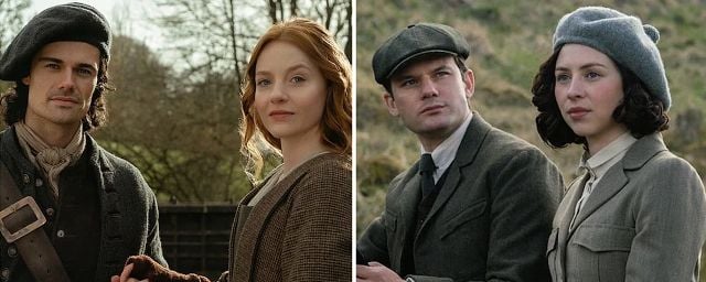 Les parents de Jamie à gauche, ceux de Claire à droite