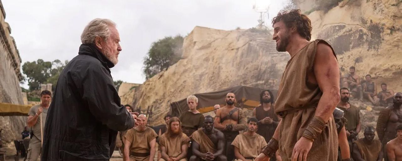 Ridley Scott sur le tournage de Gladiator II