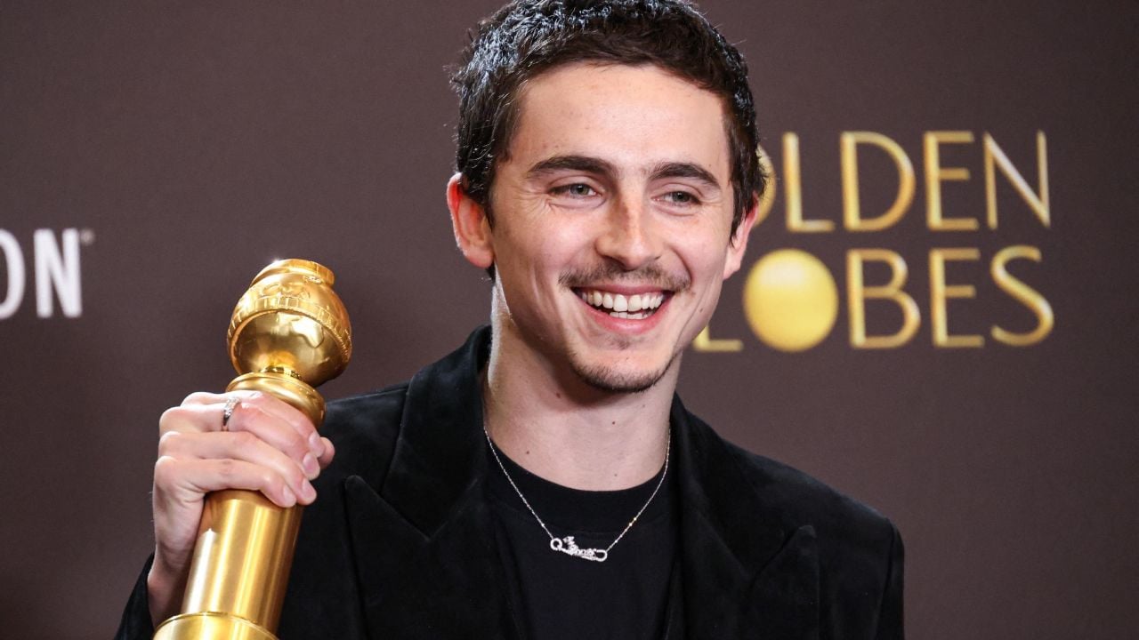 Timothée Chalamet aux Golden Globes le 11 janvier dernier.