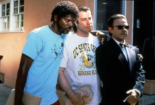 Pulp Fiction : Photo John Travolta, Harvey Keitel, Samuel L. Jackson, Quentin Tarantino