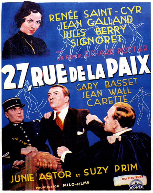 27, rue de la Paix : Affiche Renée Saint-Cyr, Richard Pottier