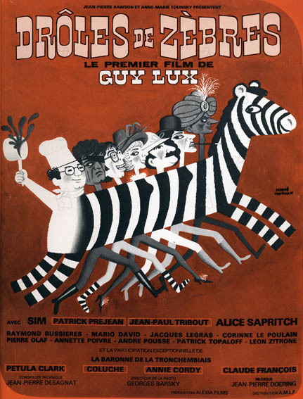 Droles de zébres : Affiche Guy Lux, Coluche