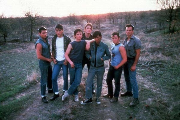 Outsiders : Photo Rob Lowe, Emilio Estevez, Matt Dillon, C. Thomas Howell, Ralph Macchio, Tom Cruise, Patrick Swayze
