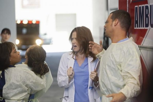 Grey's Anatomy : Photo Chandra Wilson, Sandra Oh, Justin Chambers (I), Sarah Drew
