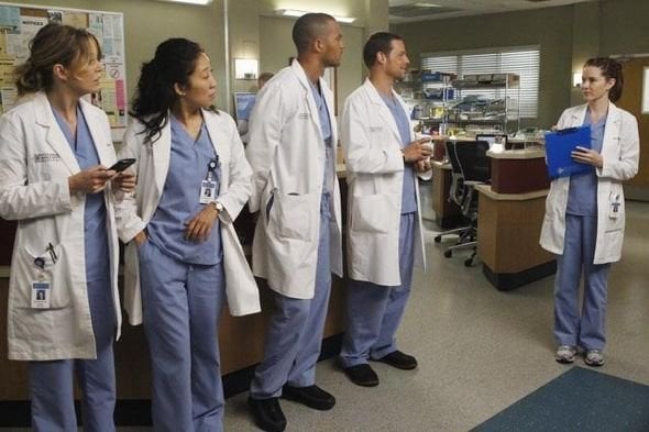 Grey's Anatomy : Photo Ellen Pompeo, Sarah Drew, Jesse Williams, Justin Chambers (I), Sandra Oh