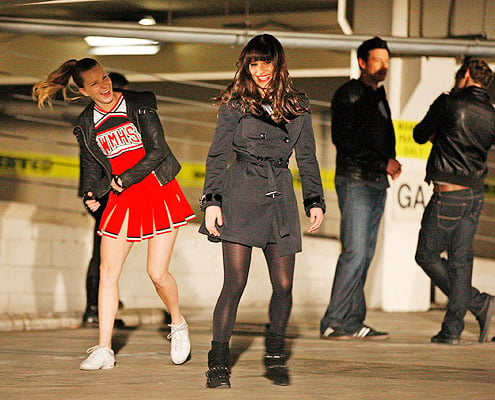 Glee : Photo Heather Morris, Lea Michele, Cory Monteith