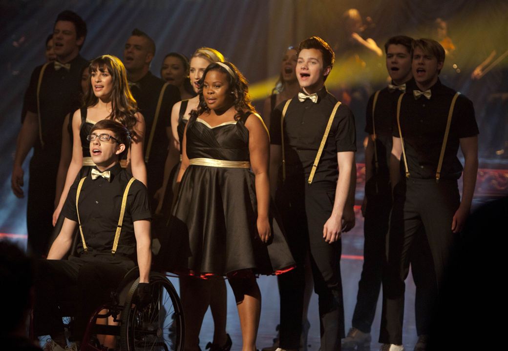 Glee : Photo Lea Michele, Cory Monteith, Dianna Agron, Chris Colfer, Mark Salling, Amber Riley, Kevin McHale, Chord Overstreet, Damian McGinty, Naya Rivera