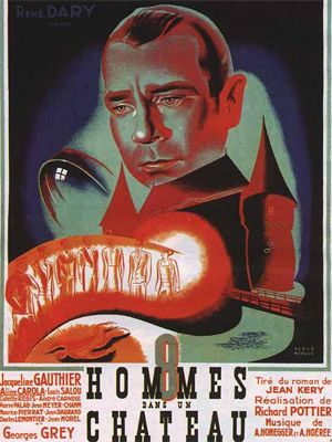 Huit hommes dans un château : Affiche