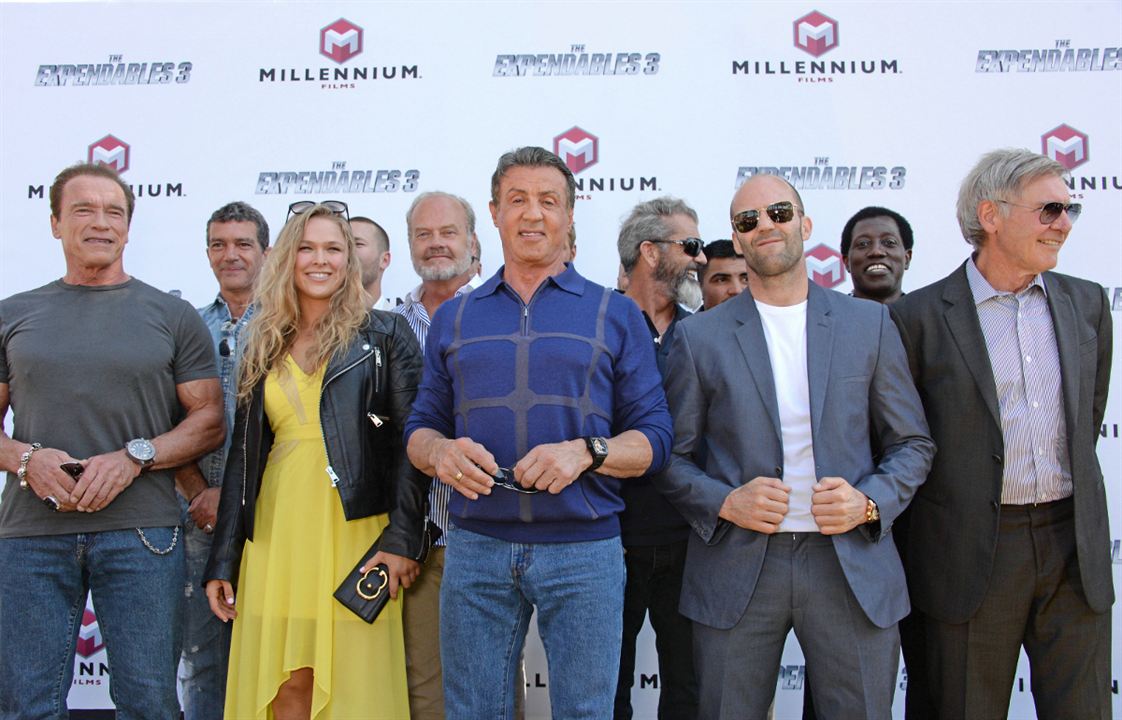 Expendables 3 : Photo promotionnelle Harrison Ford, Arnold Schwarzenegger, Wesley Snipes, Mel Gibson, Jason Statham, Sylvester Stallone, Antonio Banderas, Ronda Rousey