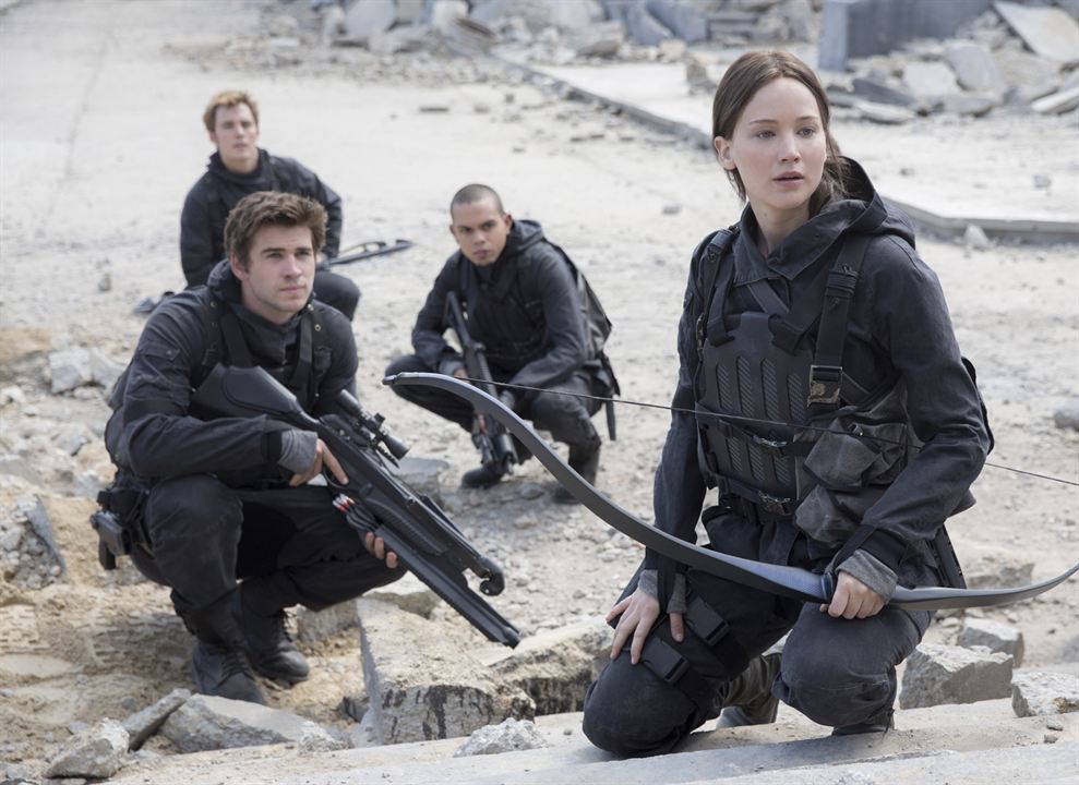 Hunger Games - La Révolte : Partie 2 : Photo Sam Claflin, Evan Ross, Jennifer Lawrence, Liam Hemsworth