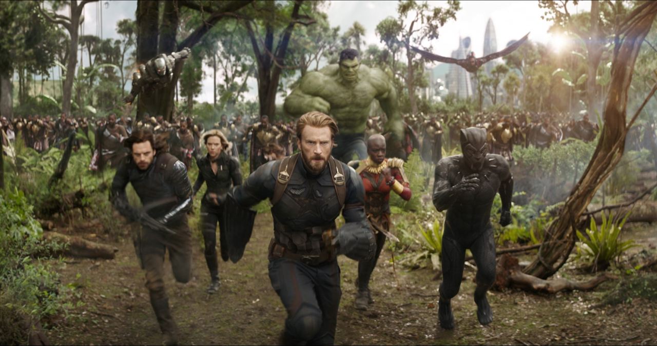 Avengers: Infinity War : Photo Chadwick Boseman, Sebastian Stan, Don Cheadle, Danai Gurira, Mark Ruffalo, Scarlett Johansson, Chris Evans, Anthony Mackie