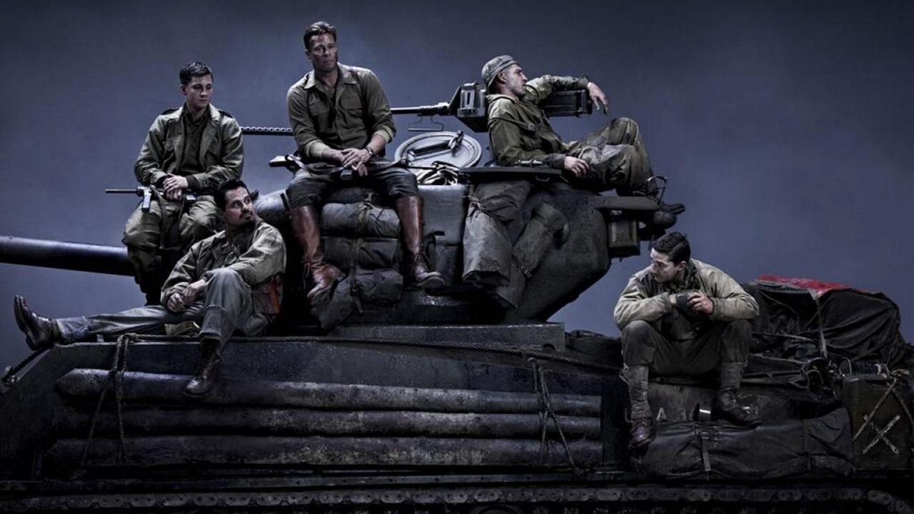 Fury : Photo Logan Lerman, Jon Bernthal, Brad Pitt, Michael Peña, Shia LaBeouf