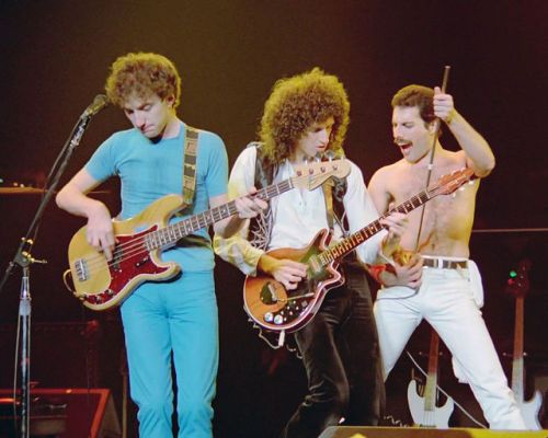 Photo Brian May, Freddie Mercury, John Deacon