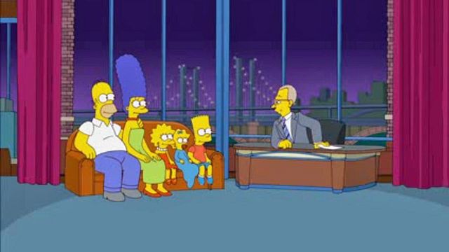 A l'occasion de l'annonce du départ à la retraite du présentateur vedette David Letterman, Les Simpson habillent leur générique.