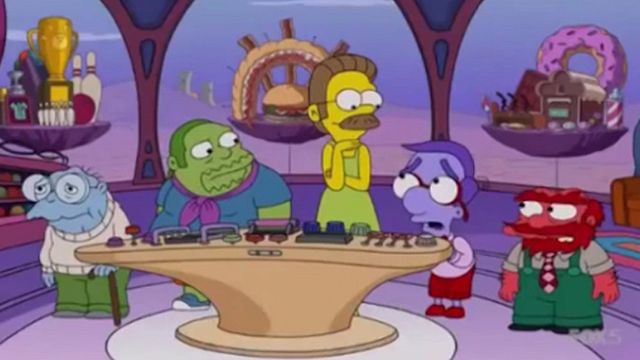 Joie, Tristesse, Peur, Colère et Dégoût sont aussi dans la tête des personnages des Simpson !